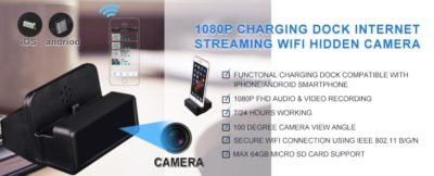 Android charging station with hidden 1080p camcorder and WiFi - Image 4